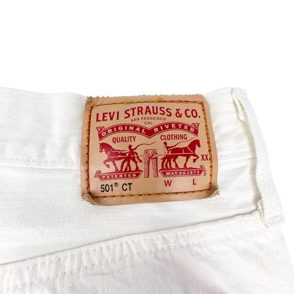 Levi’s 501 CT White Boyfriend Jeans Size * 8/29 * Button Fly Selvedge ct EUC - Picture 5 of 10